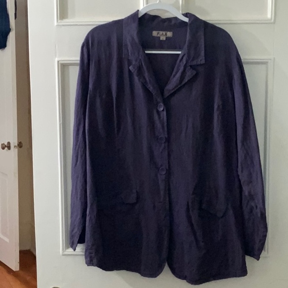 FLAX linen blazer/jacket. Large. Purple